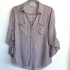 Express Portofino striped button down blouse - Size Large